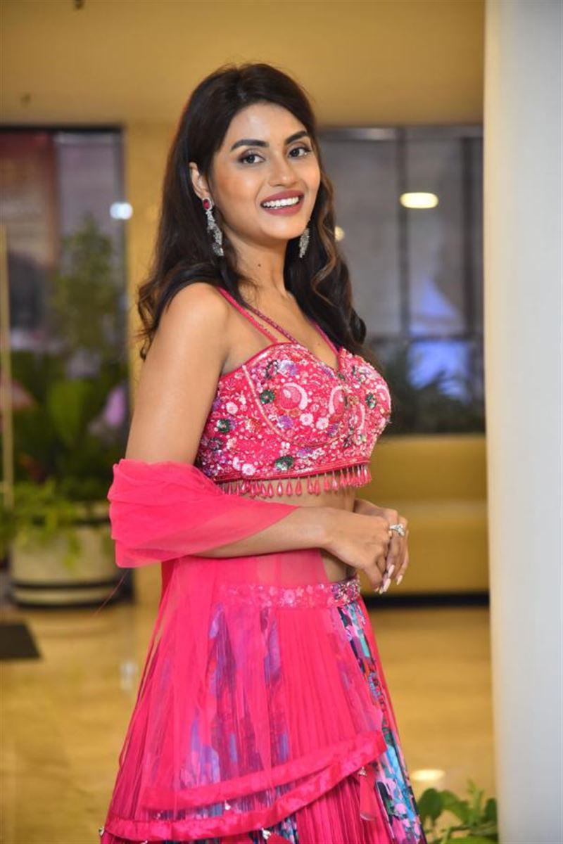 Telugu Actress Garima Chouhan In Red Lehenga Choli